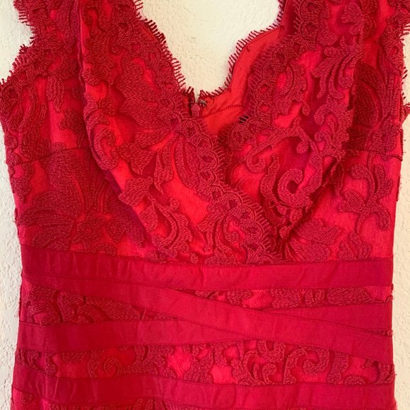 Red Tadashi Shoji cocktail dress - size 6 - Picture 3 of 4